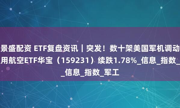 景盛配资 ETF复盘资讯｜突发！数十架美国军机调动！通用航空ETF华宝（159231）续跌1.78%_信息_指数_军工