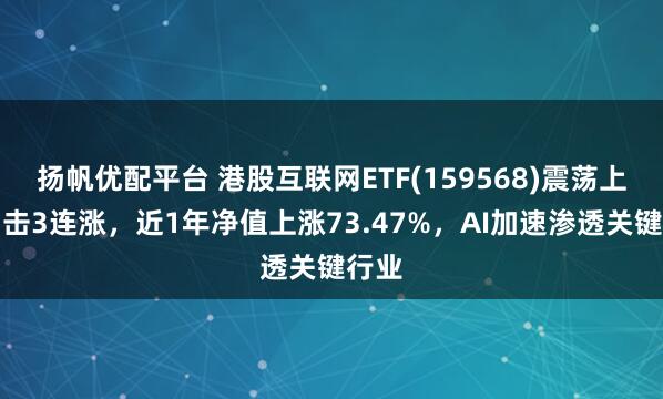 扬帆优配平台 港股互联网ETF(159568)震荡上行冲击3连涨，近1年净值上涨73.47%，AI加速渗透关键行业